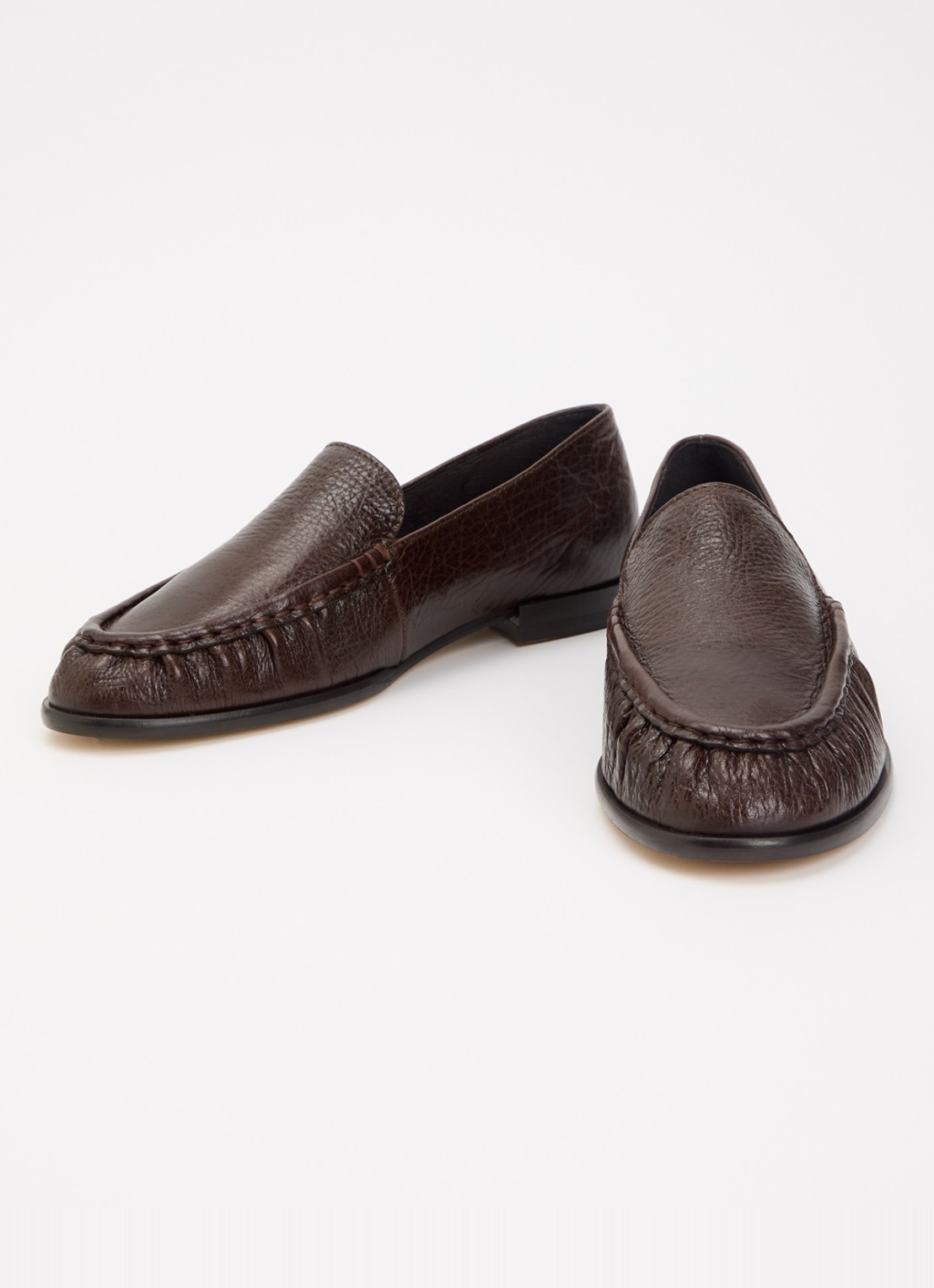 Sessùn Ayano loafer van leer - detail kastanjebruin