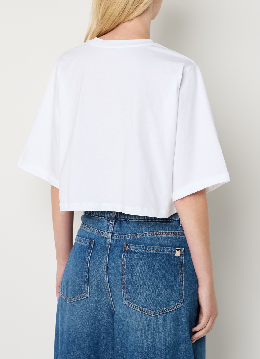 Sessùn Babe cropped T-shirt met ronde hals - achterkant wit