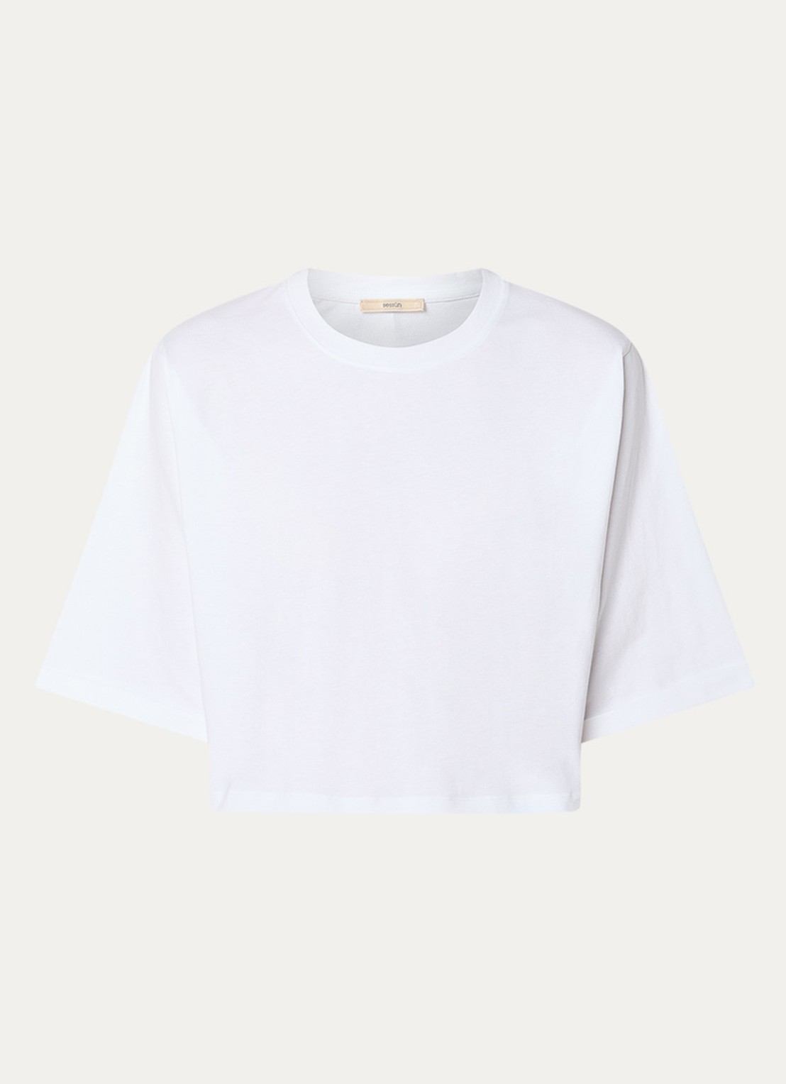 Sessùn Babe cropped T-shirt met ronde hals - voorkant 2 wit