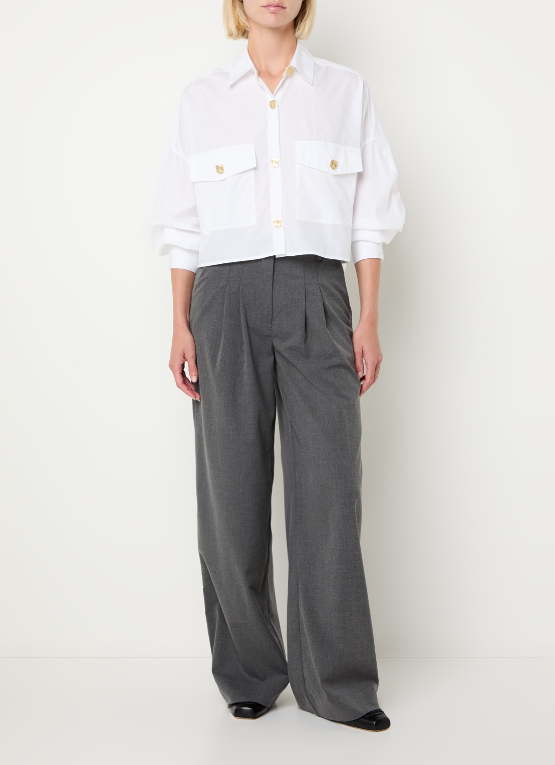 Sessùn Balanca blouse met kraag - voorkant 4 wit