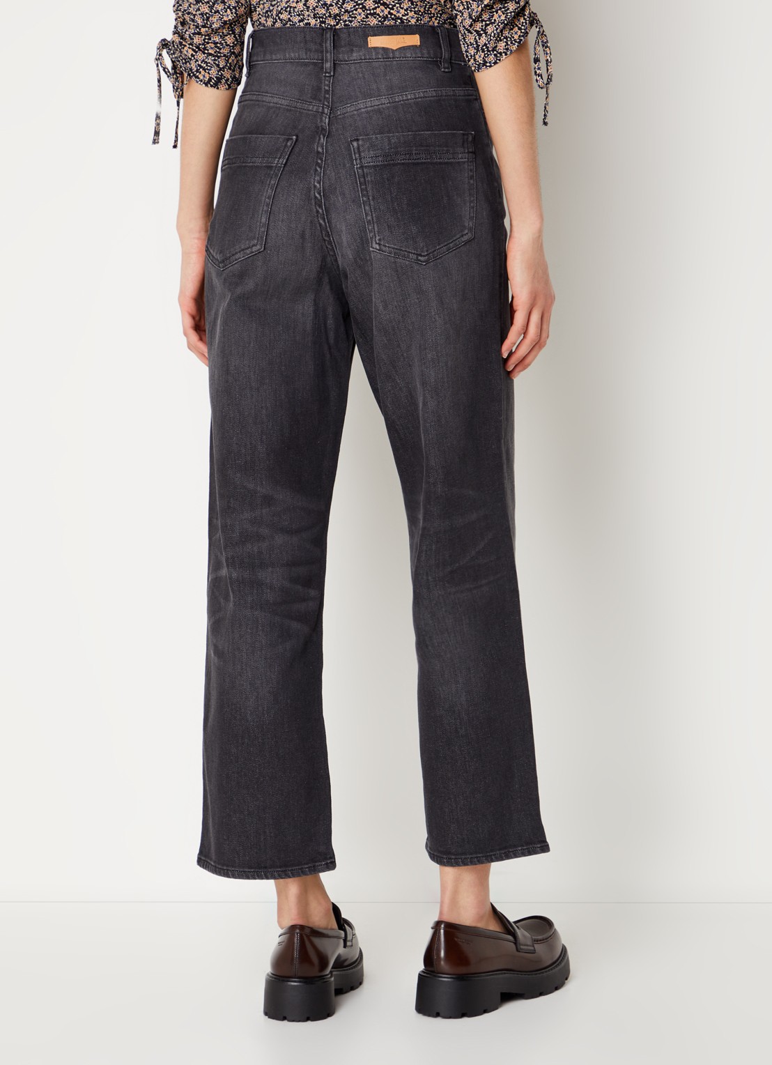 Sessùn Bay Cruise high waist cropped straight leg jeans met gekleurde wassing - achterkant donkergrijs