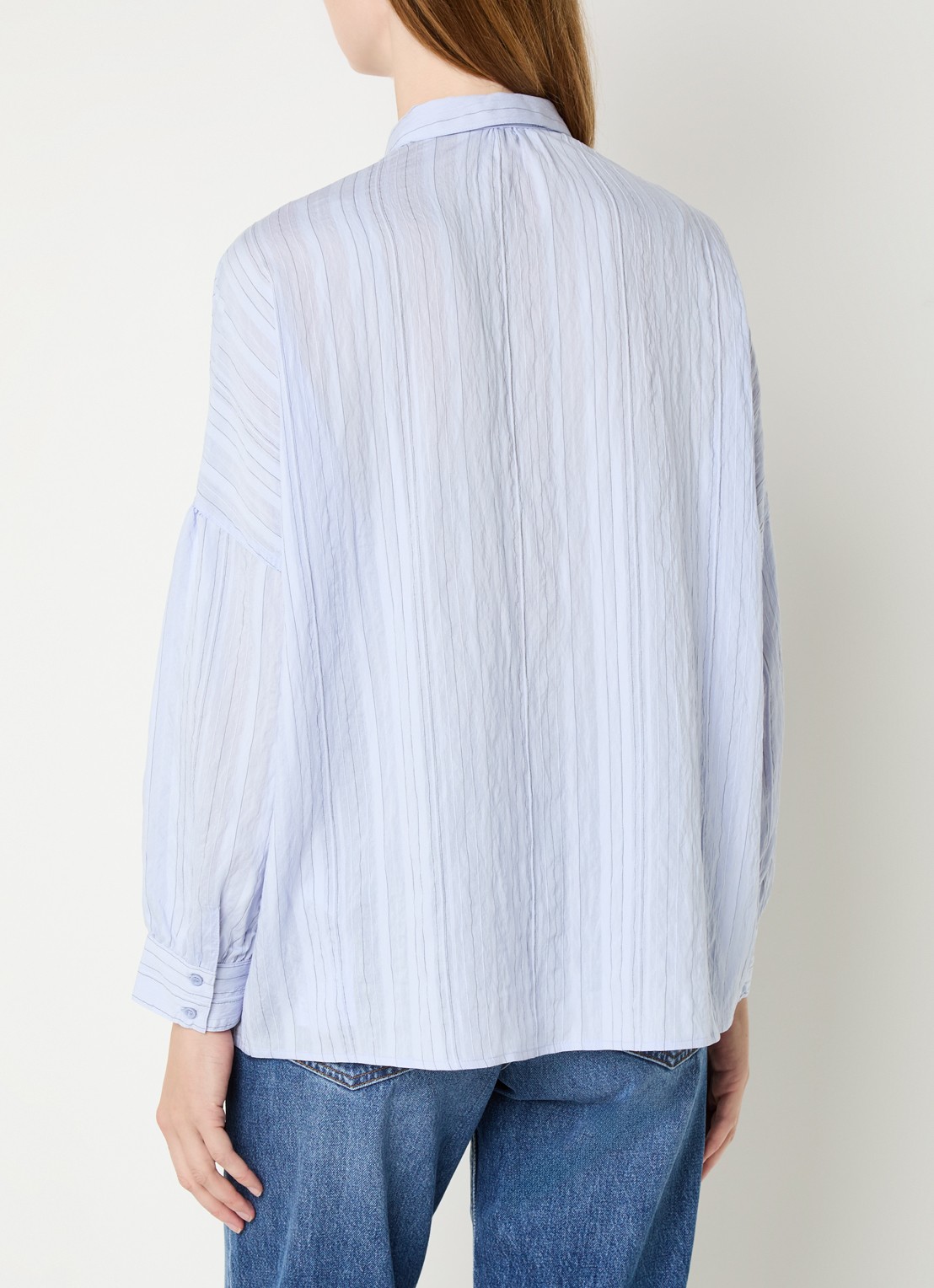 Sessùn Botan blouse met streepprint - achterkant 2 lila