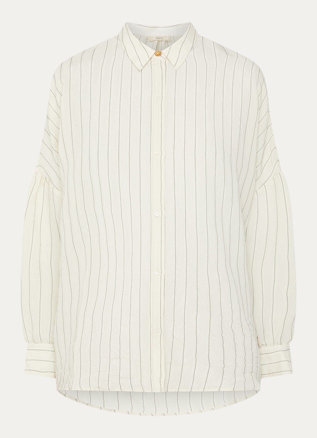 Sessùn Botan blouse met streepprint - voorkant 2 ivoor