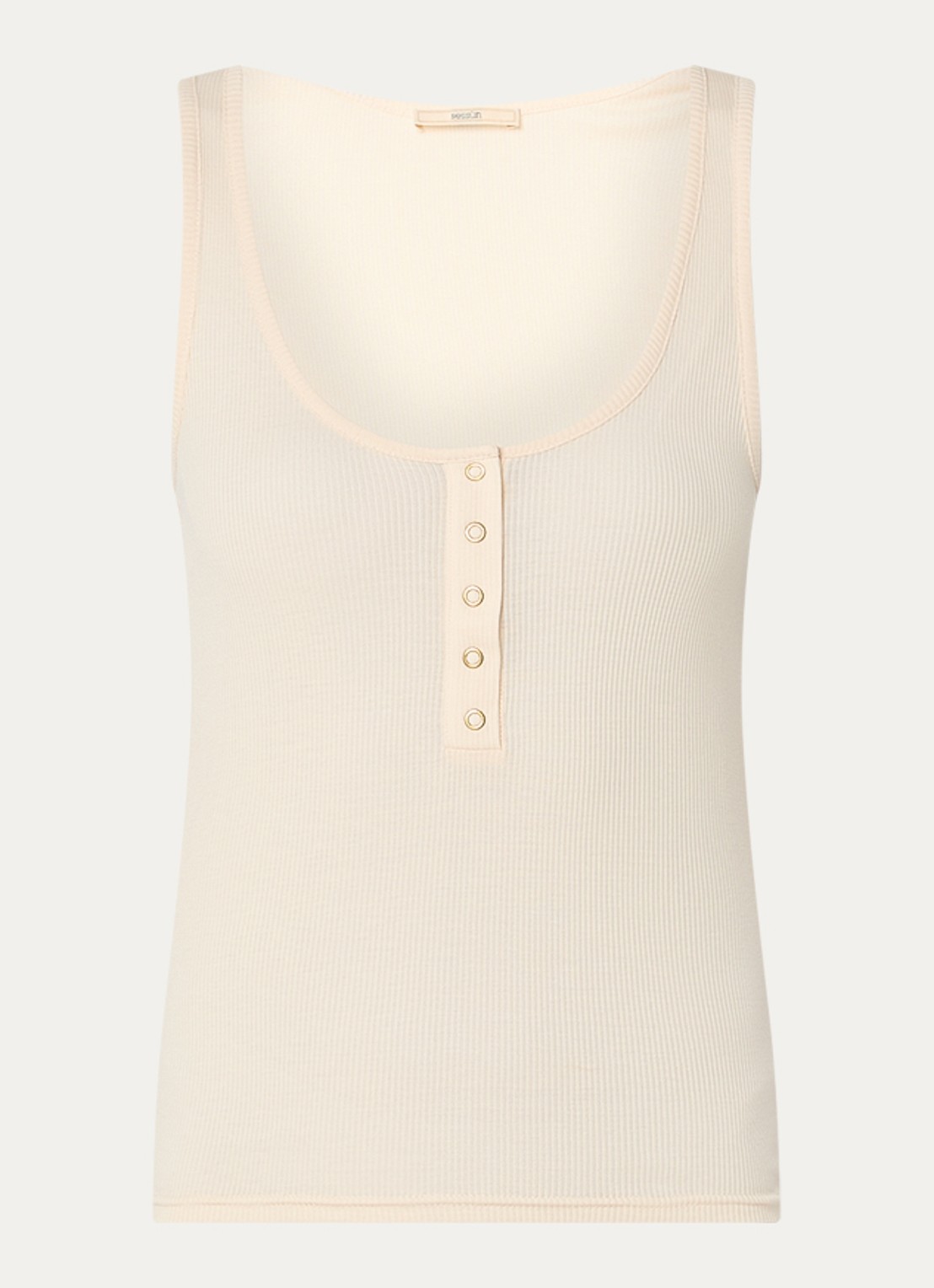 Sessùn Camargo mouwloze top met ronde hals - voorkant creme