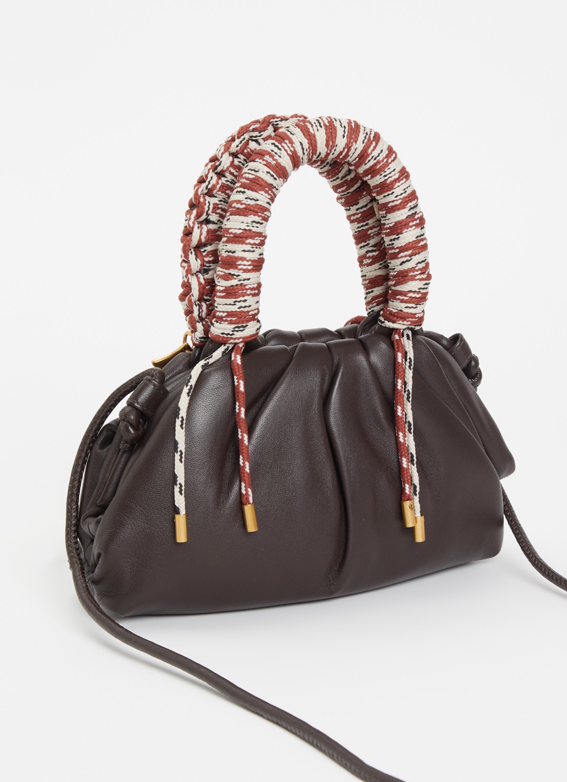 Sessùn Chaton crossbodytas van lamsleer - achterkant 2 donkerbruin