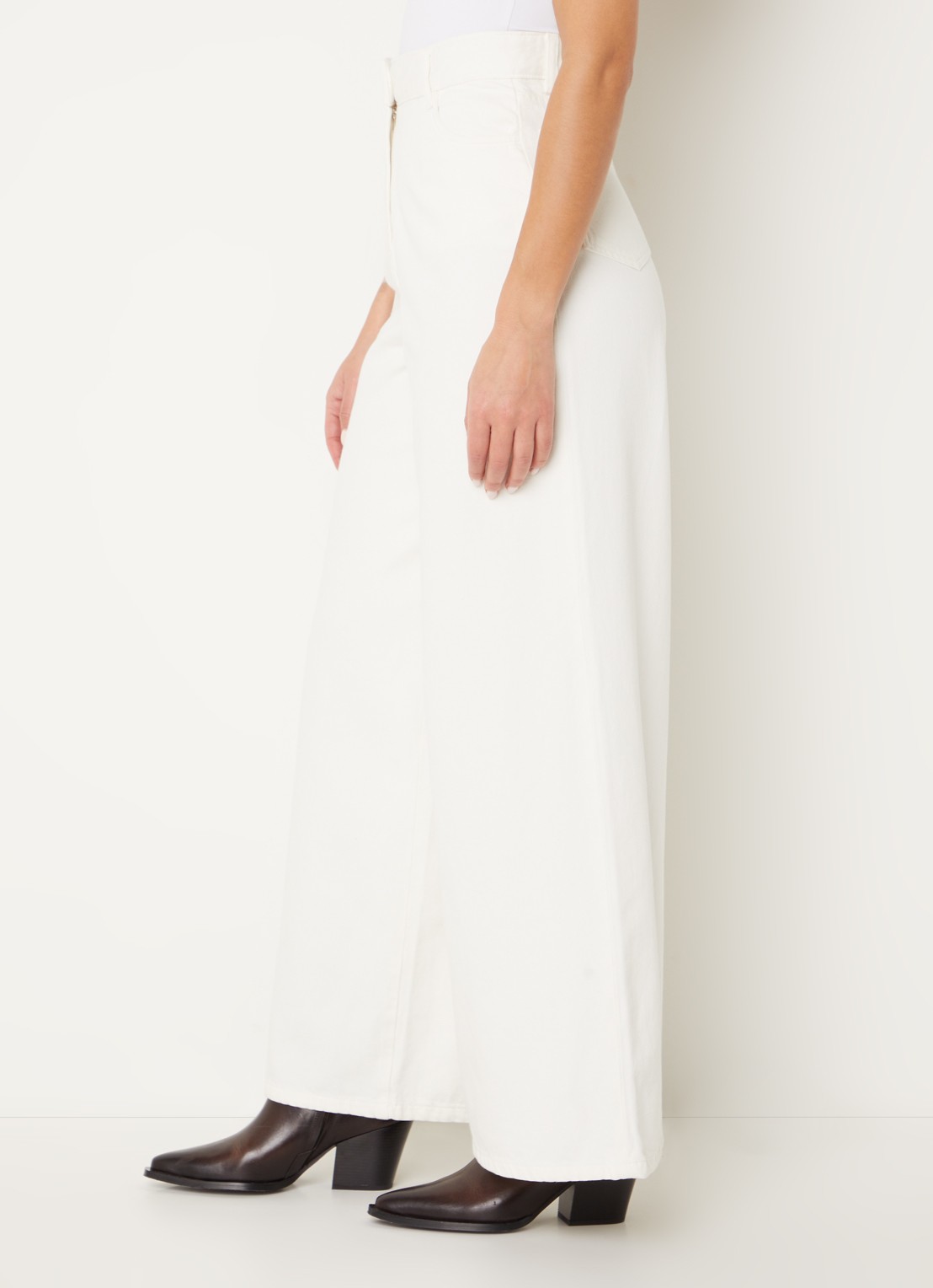 Sessùn Dalt high waist wide leg jeans met gekleurde wassing - detail 2 wit
