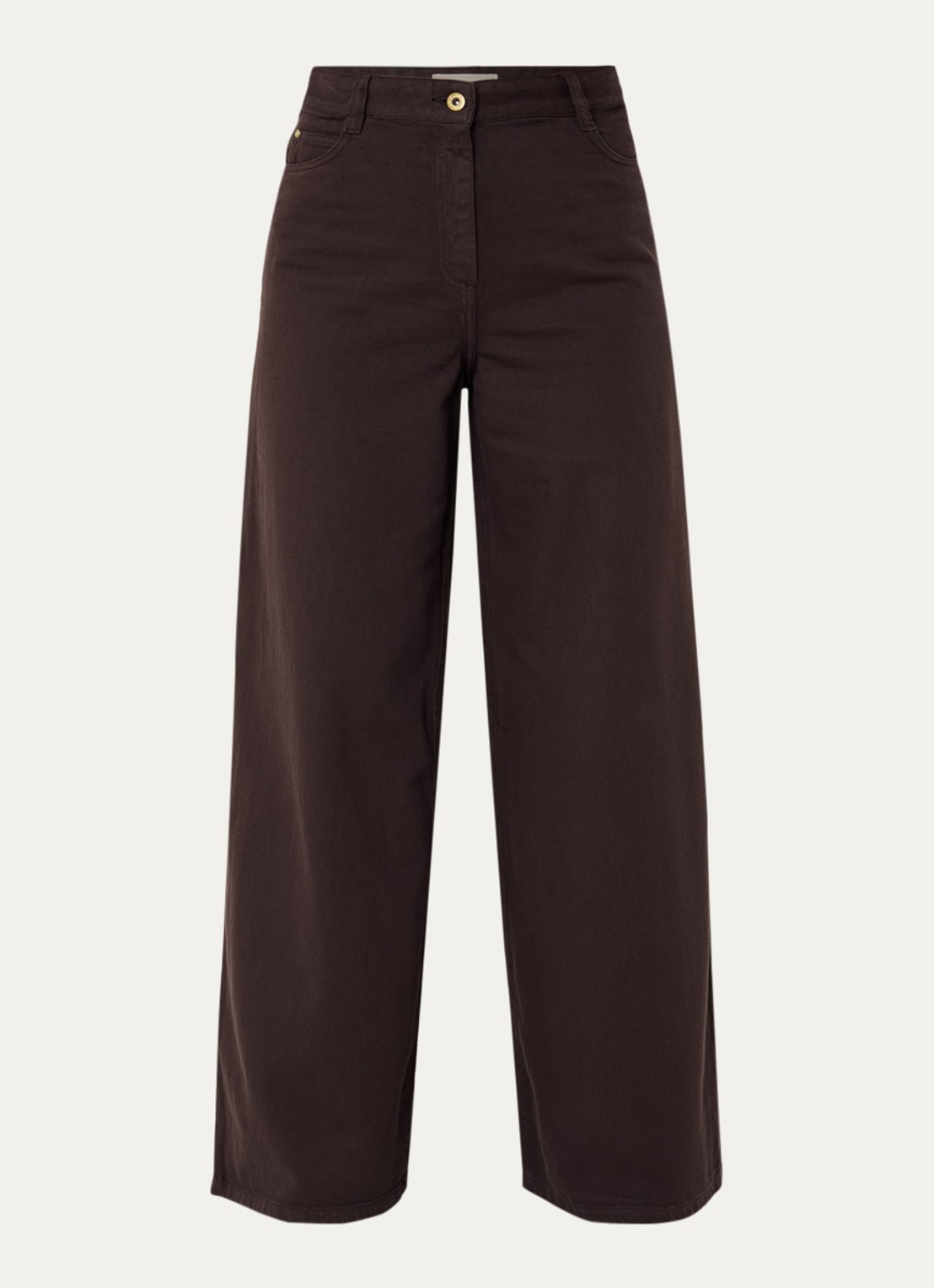 Sessùn Dalt high waist wide leg jeans met gekleurde wassing - voorkant 4 donkerbruin