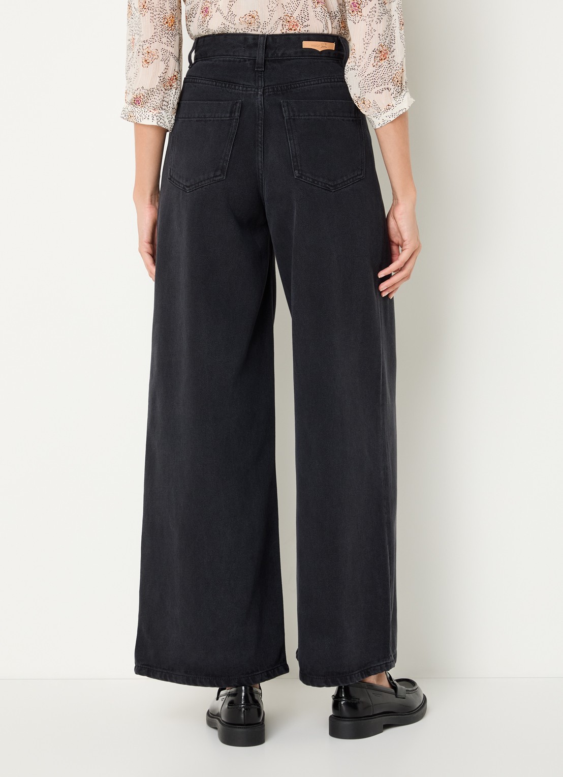 Sessùn Dalt high waist wide leg jeans  - achterkant antraciet