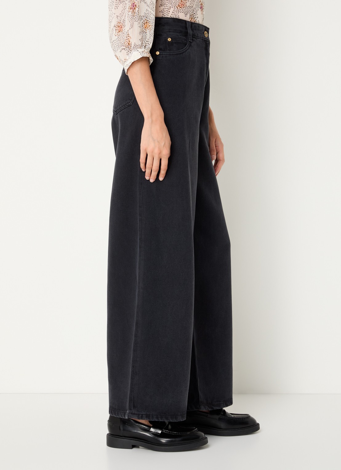 Sessùn Dalt high waist wide leg jeans  - detail 5 antraciet