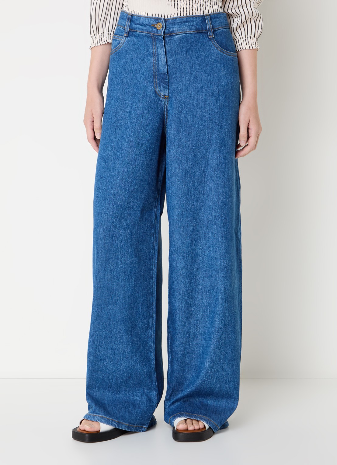 Sessùn Dalt high waist wide leg jeans  - detail indigo