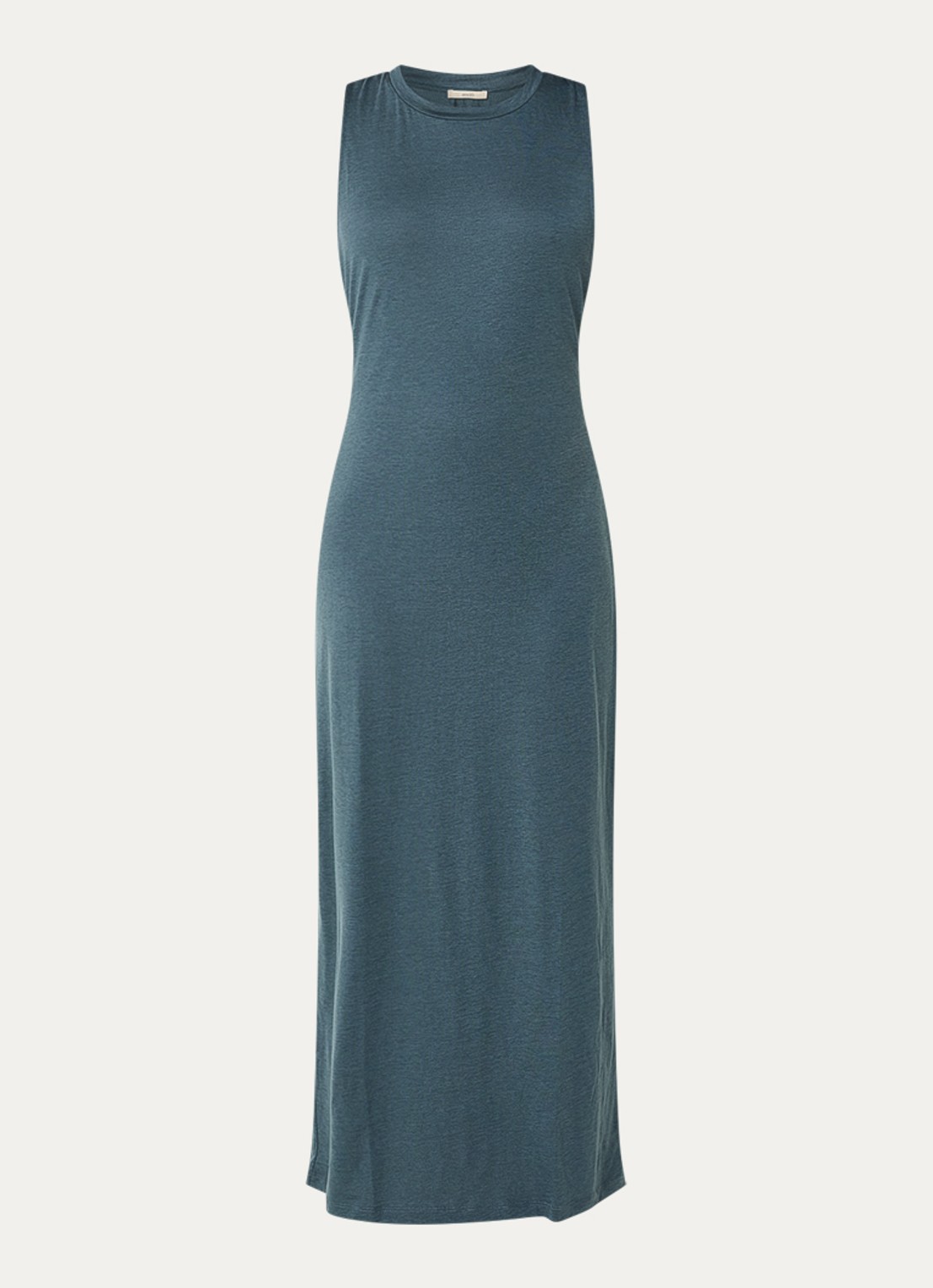 Sessùn Danae maxi jurk van jersey met gemêleerd dessin - voorkant petrol