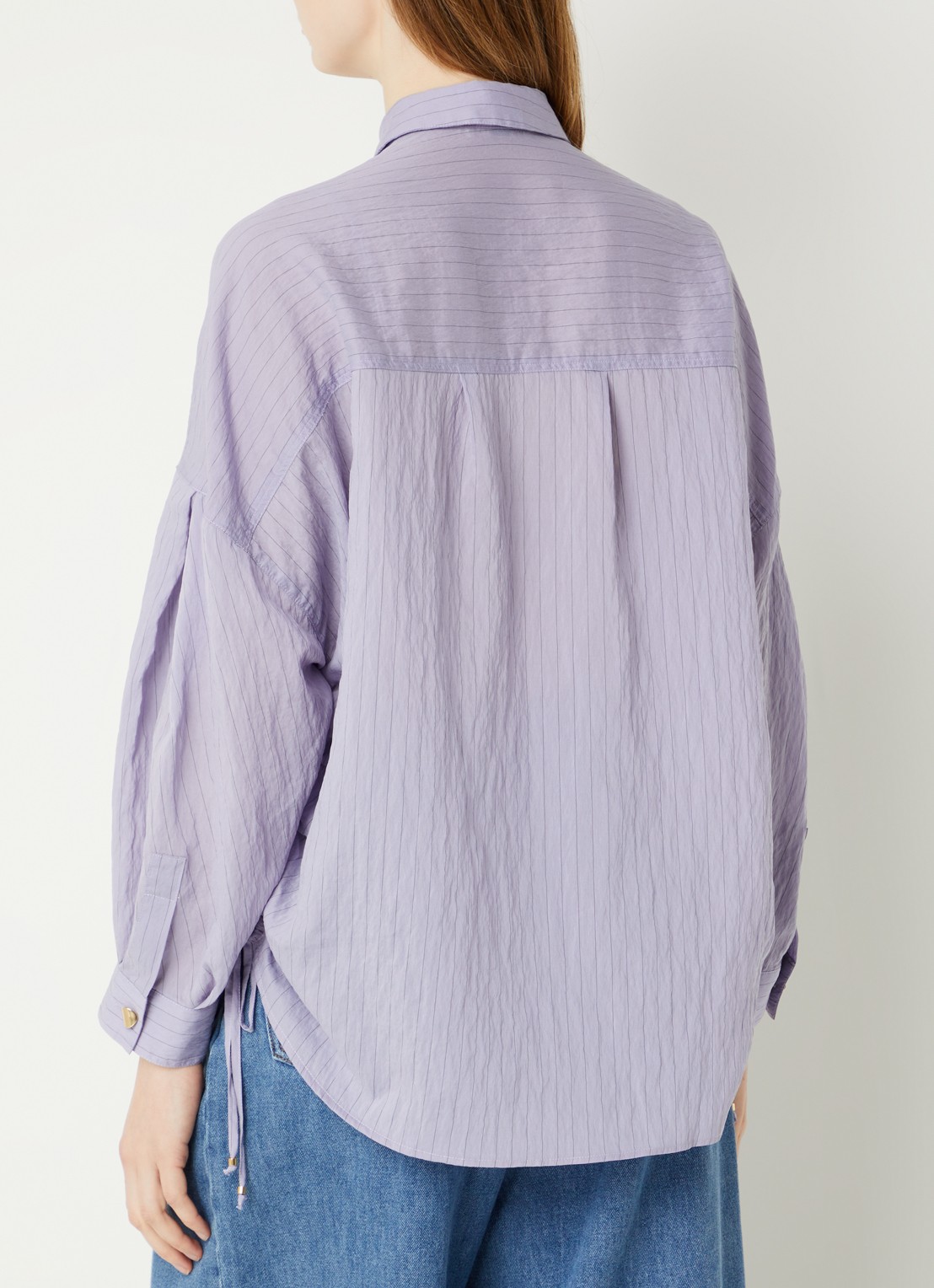 Sessùn Danie blouse met streepprint en gestrikt detail - achterkant 4 paars