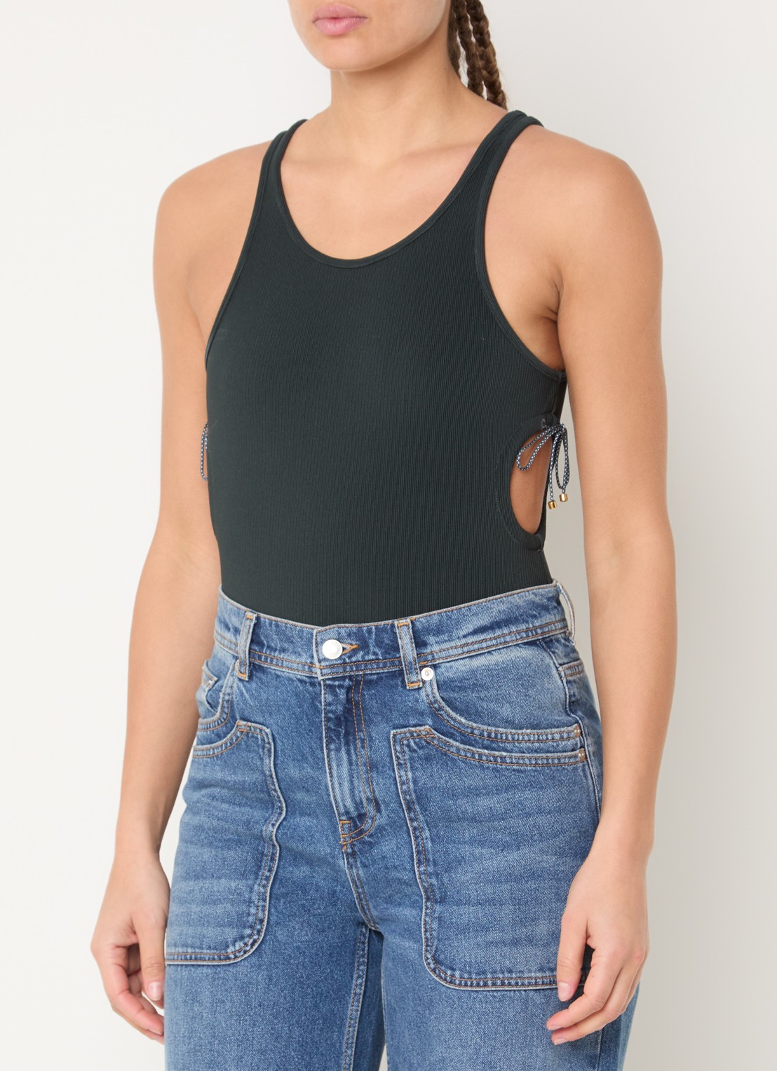 Sessùn Danza body met cut-out detail - detail groen
