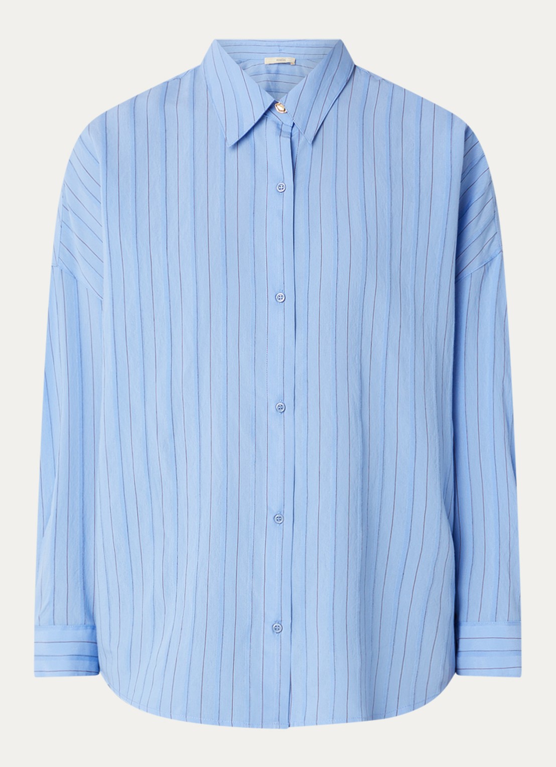 Sessùn Dazik blouse met streepprint - voorkant 2 blauw