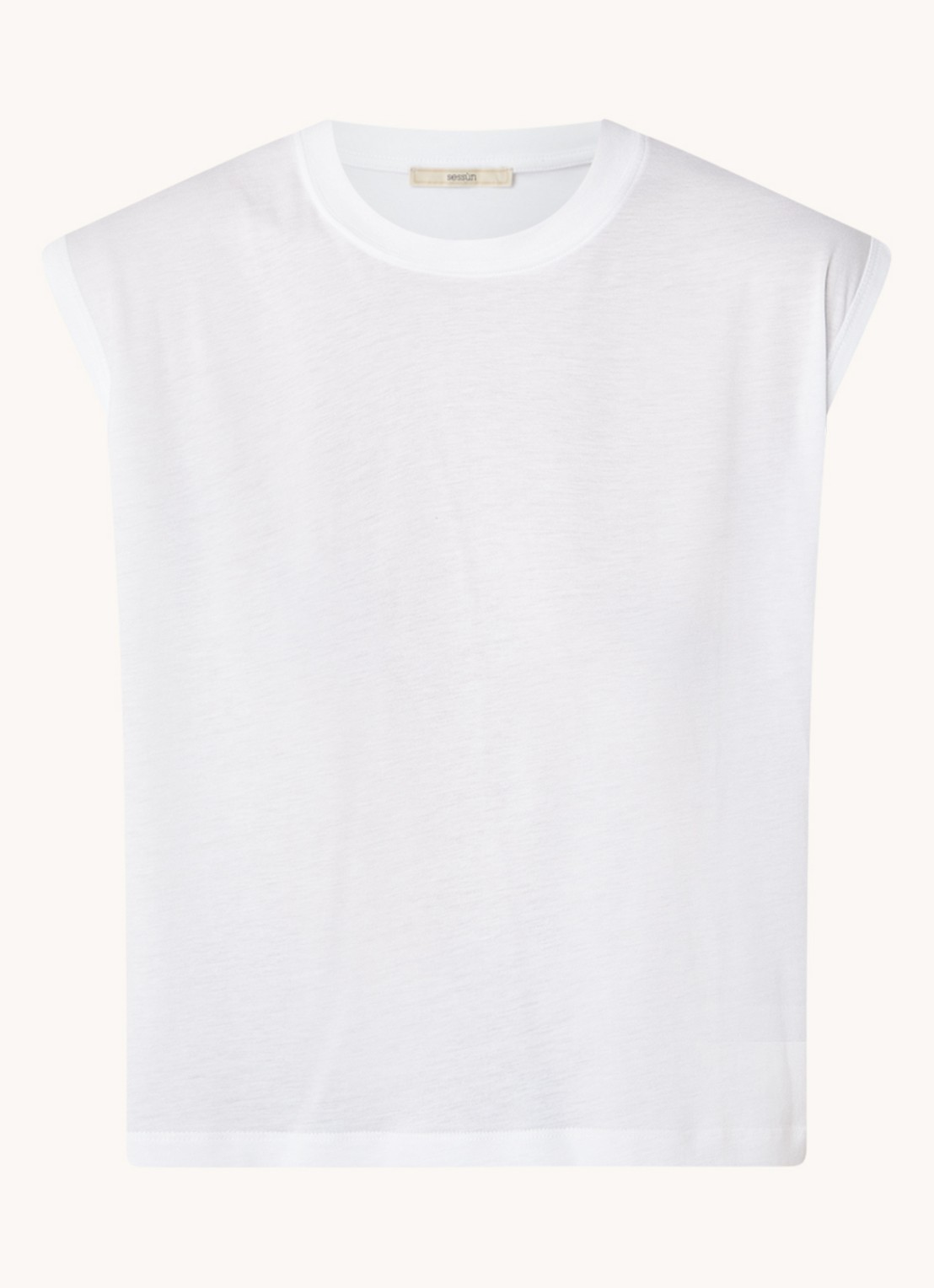 Sessùn Deedo mouwloze top  met stretch - voorkant wit