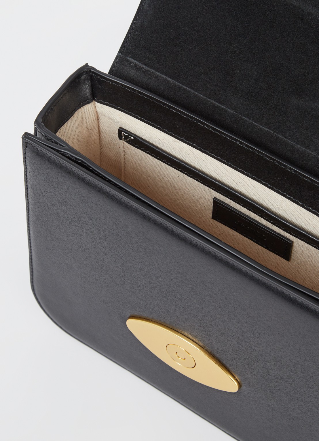 Sessùn Diviluz crossbodytas van leer met verstelbare schouderriem - detail zwart