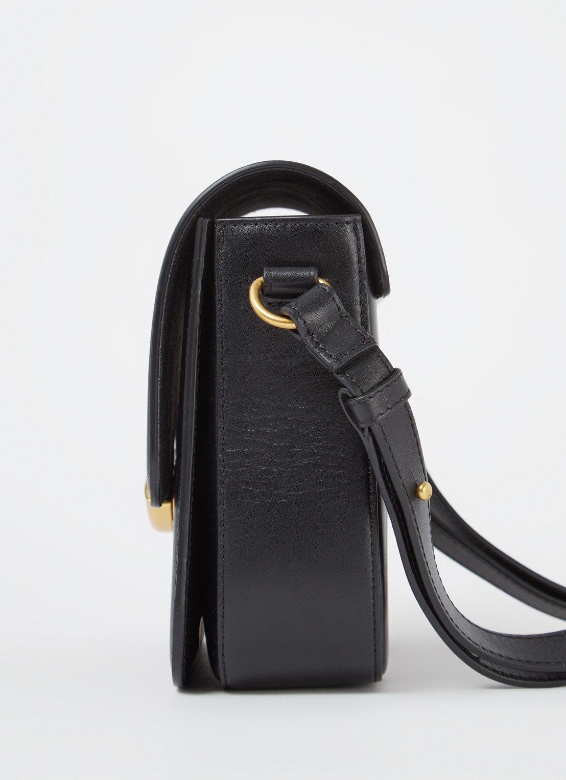 Sessùn Diviluz crossbodytas van leer met verstelbare schouderriem - detail 2 zwart