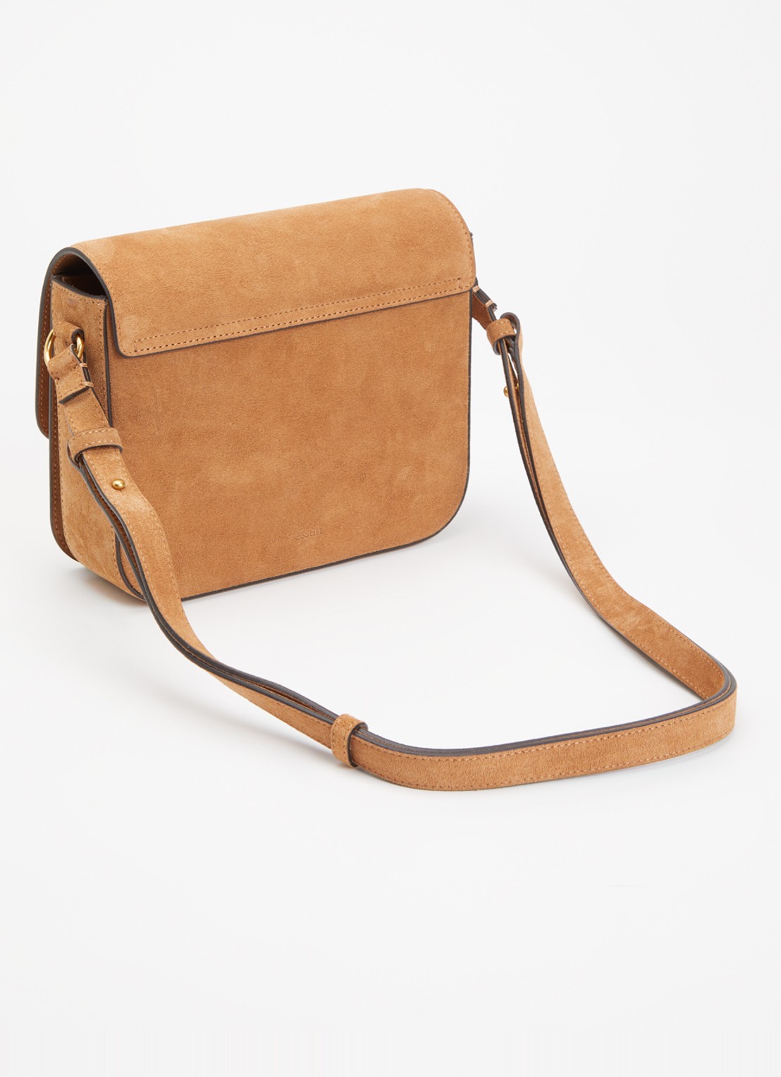 Sessùn Diviluz crossbodytas van leer met verstelbare schouderriem - achterkant 5 cognac