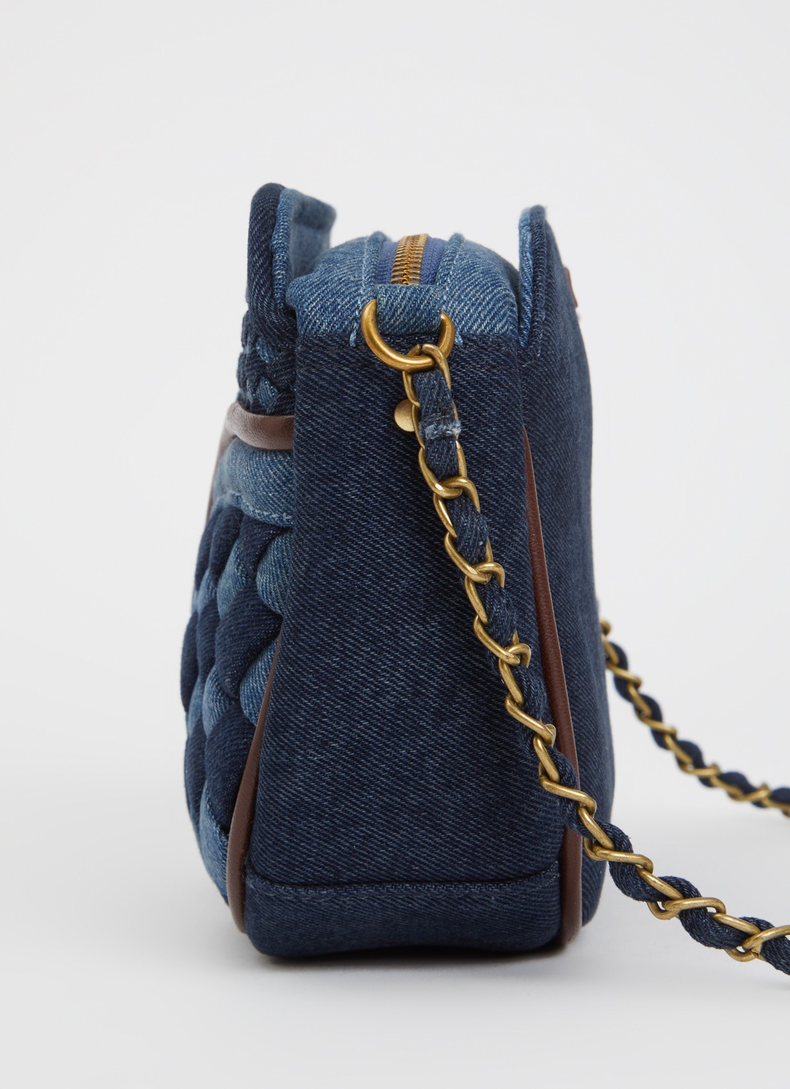 Sessùn Divine Braided crossbodytas met details van lamsleer - detail 4 indigo