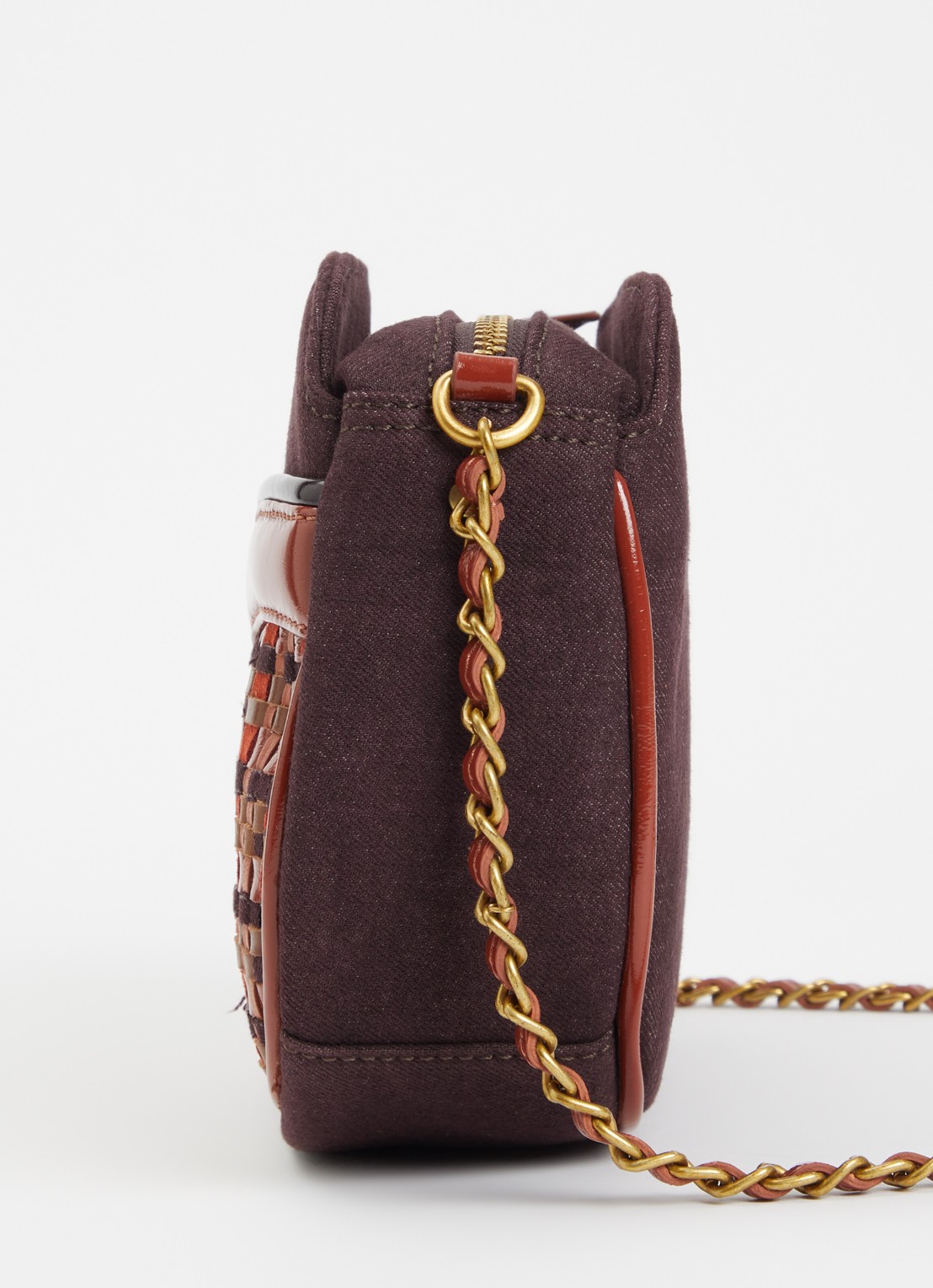 Sessùn Divine crossbodytas met details van lamsleer - detail 4 roodbruin