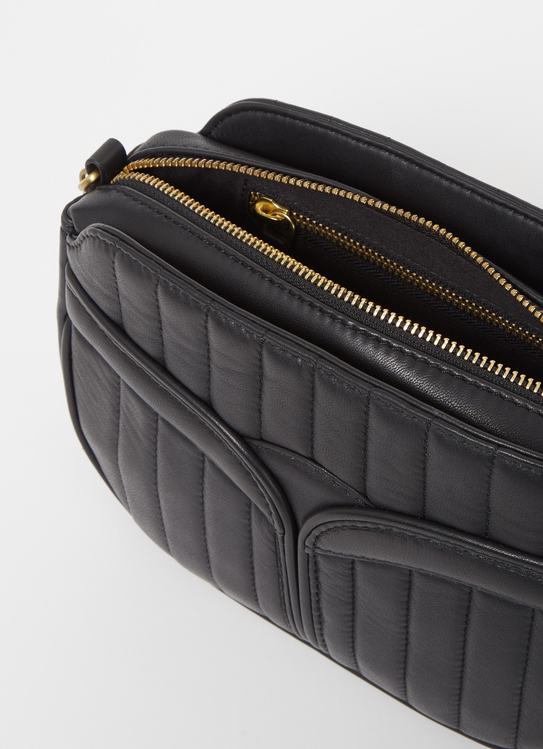 Sessùn Divine crossbodytas van lamsleer - detail 3 zwart