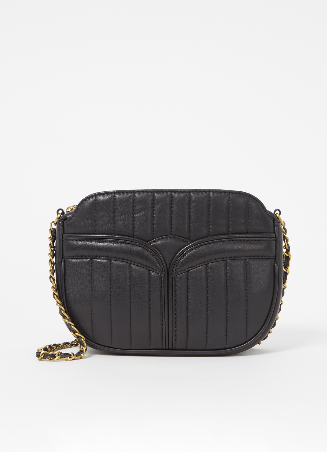 Sessùn Divine crossbodytas van lamsleer - voorkant zwart