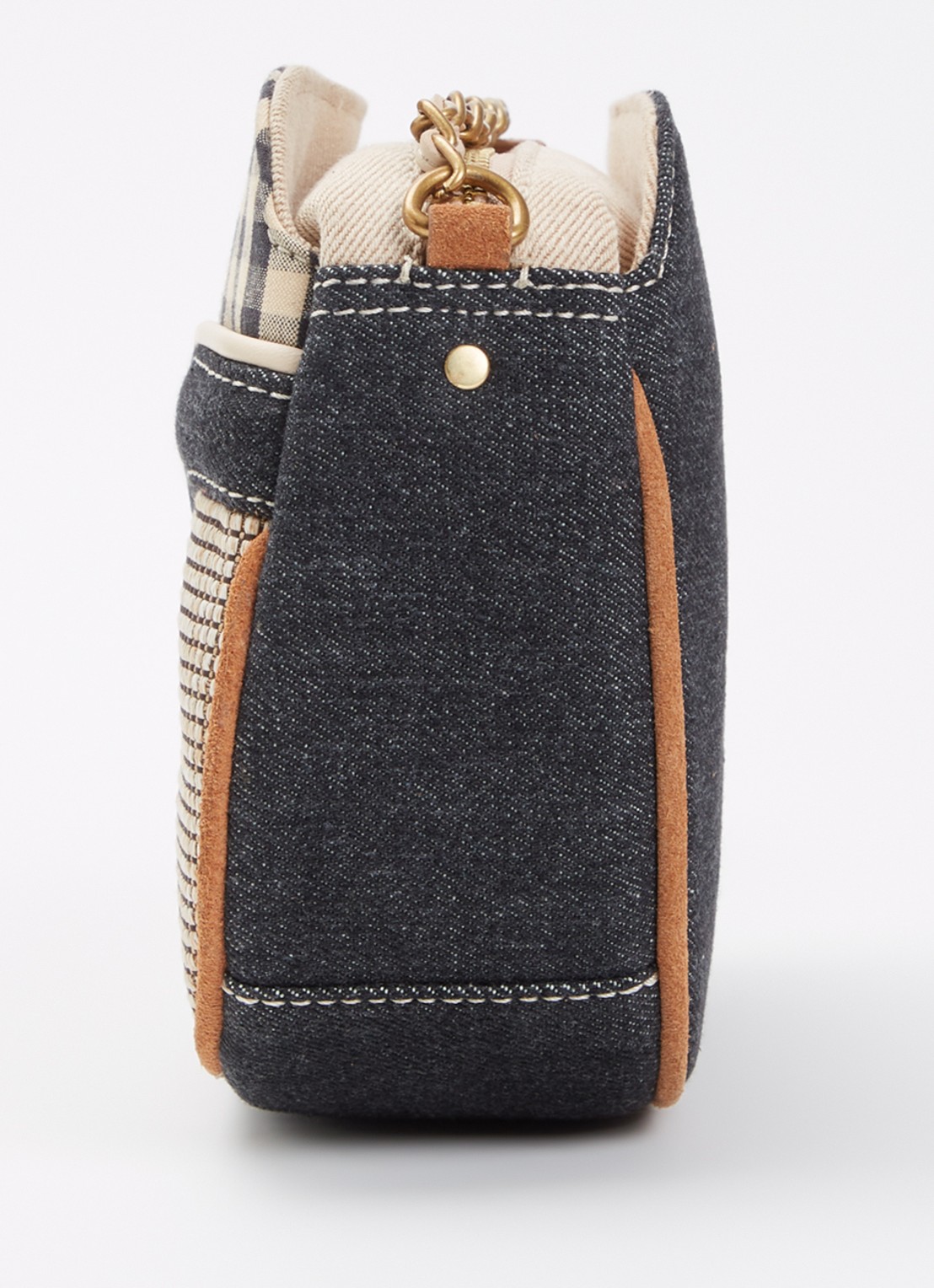 Sessùn Divine V crossbodytas met details van leer - detail 3 zwart