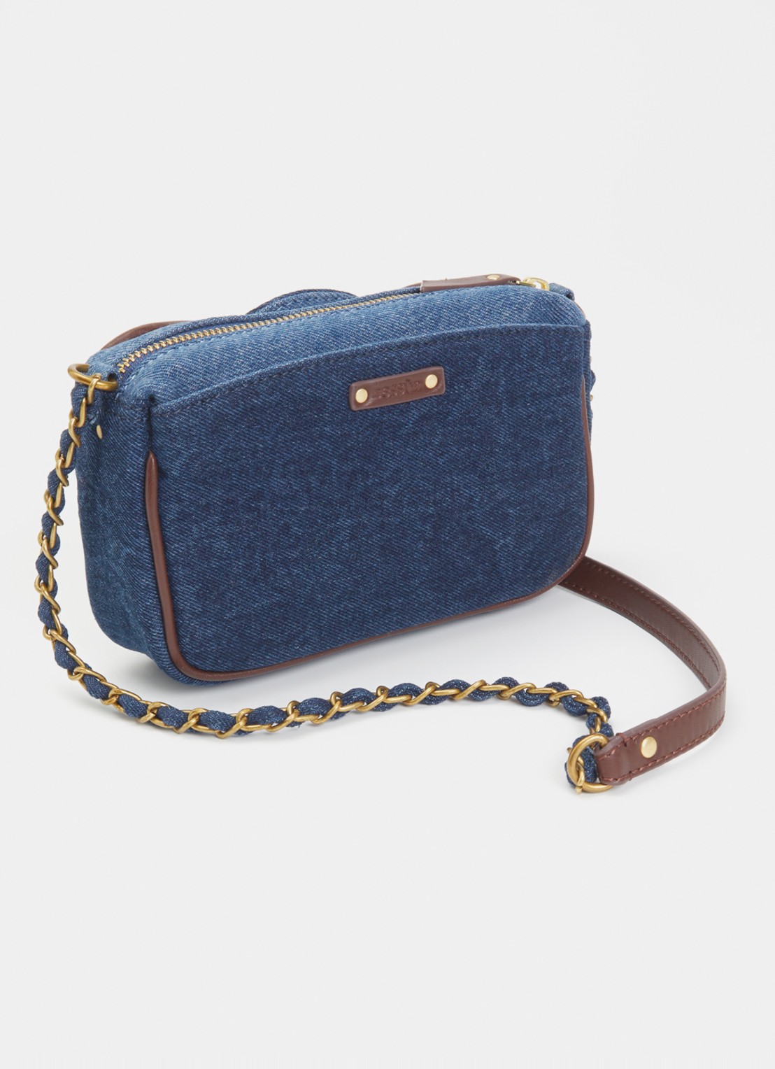 Sessùn Divinou crossbodytas van denim met quilt patroon - achterkant 5 denim