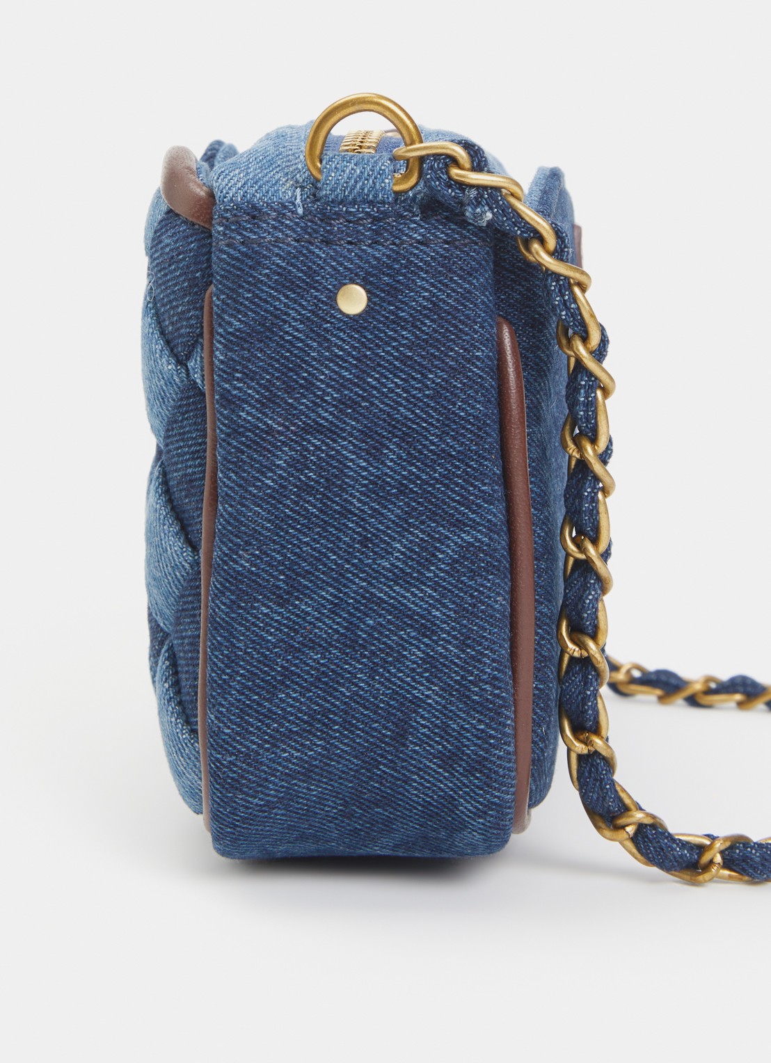 Sessùn Divinou crossbodytas van denim met quilt patroon - detail 3 denim