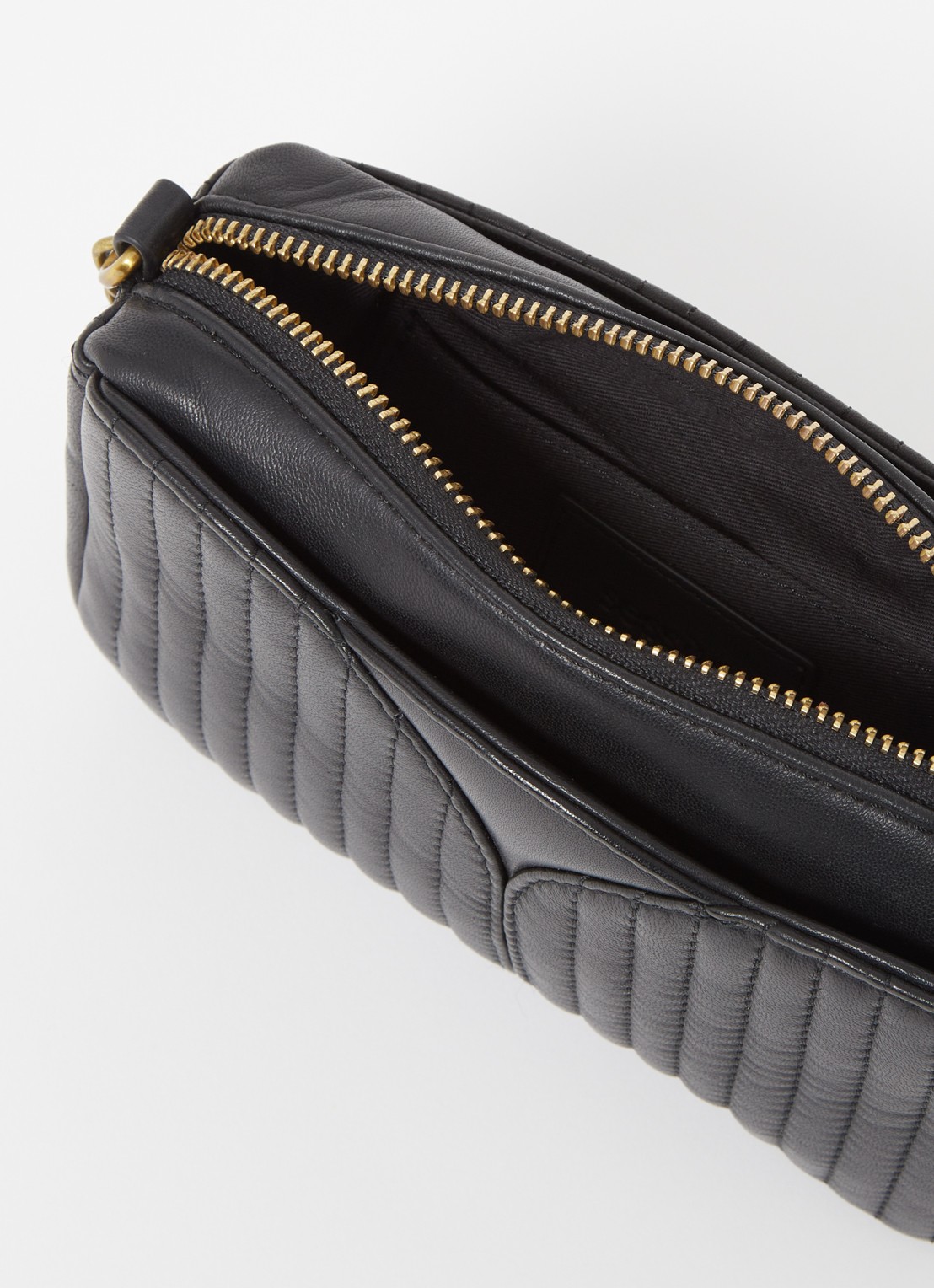 Sessùn Divinou crossbodytas van lamsleer  - detail 2 zwart