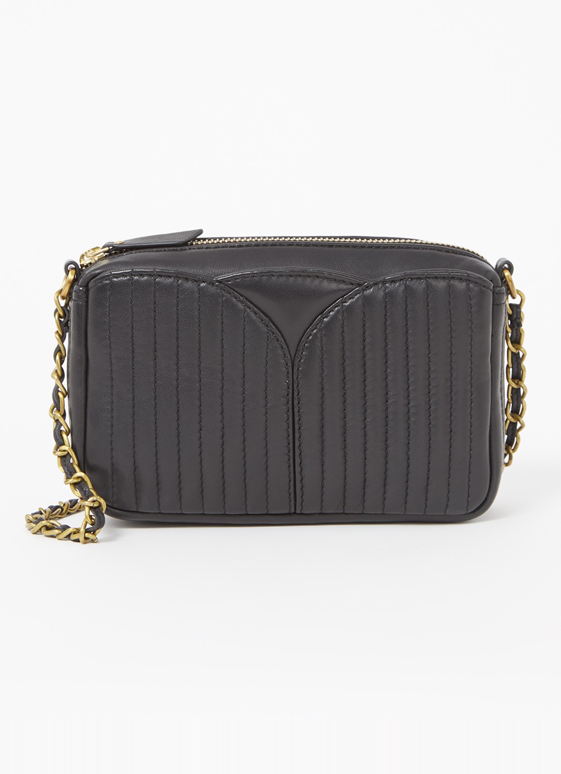 Sessùn Divinou crossbodytas van lamsleer  - voorkant 4 zwart