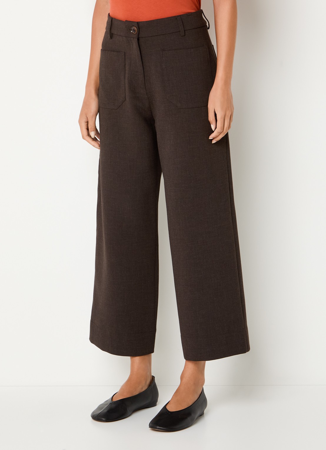 Sessùn Hudkin high waist loose fit pantalon met steekzakken - detail 2 donkerbruin
