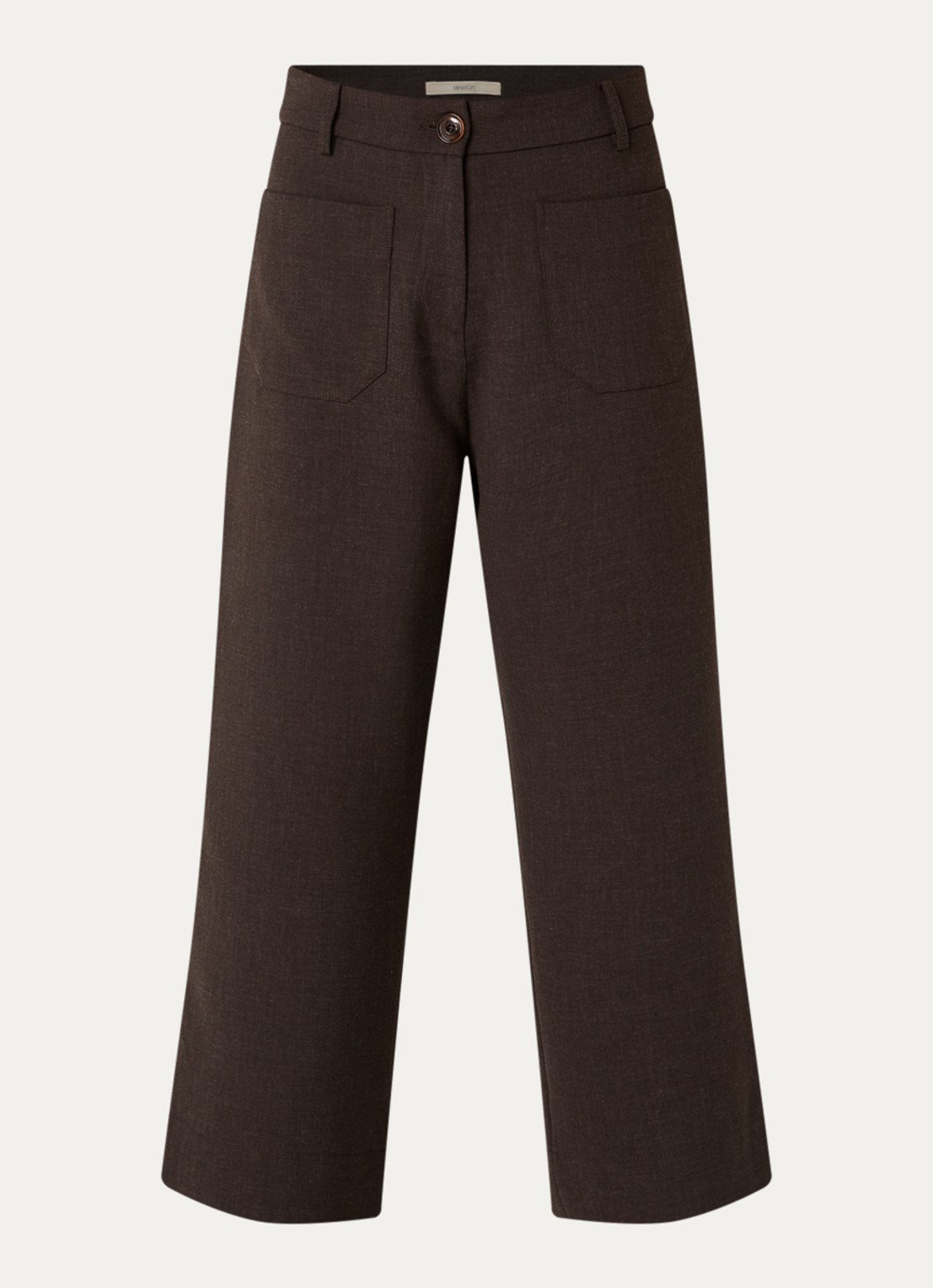 Sessùn Hudkin high waist loose fit pantalon met steekzakken - voorkant 3 donkerbruin