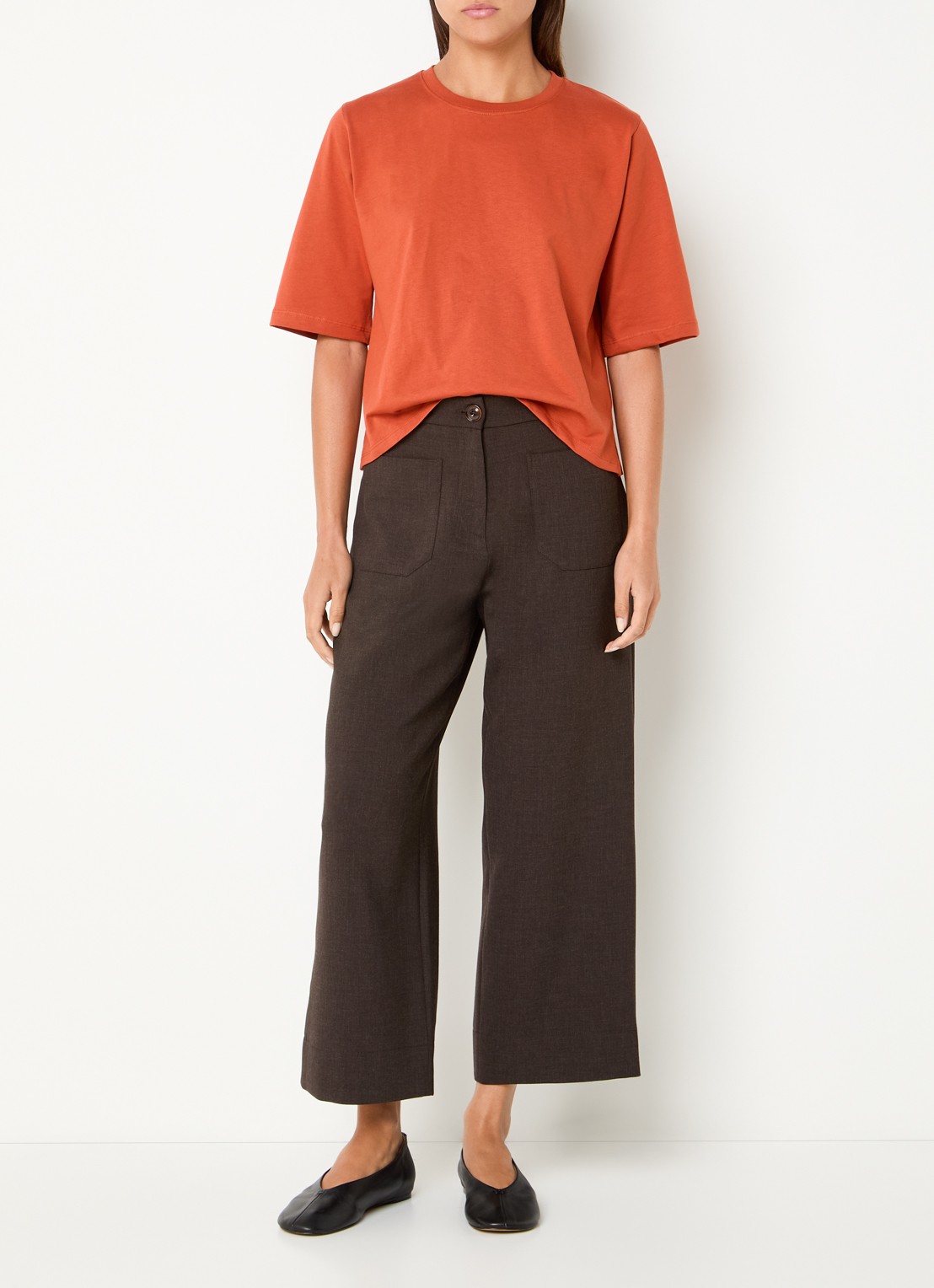 Sessùn Hudkin high waist loose fit pantalon met steekzakken - voorkant 4 donkerbruin