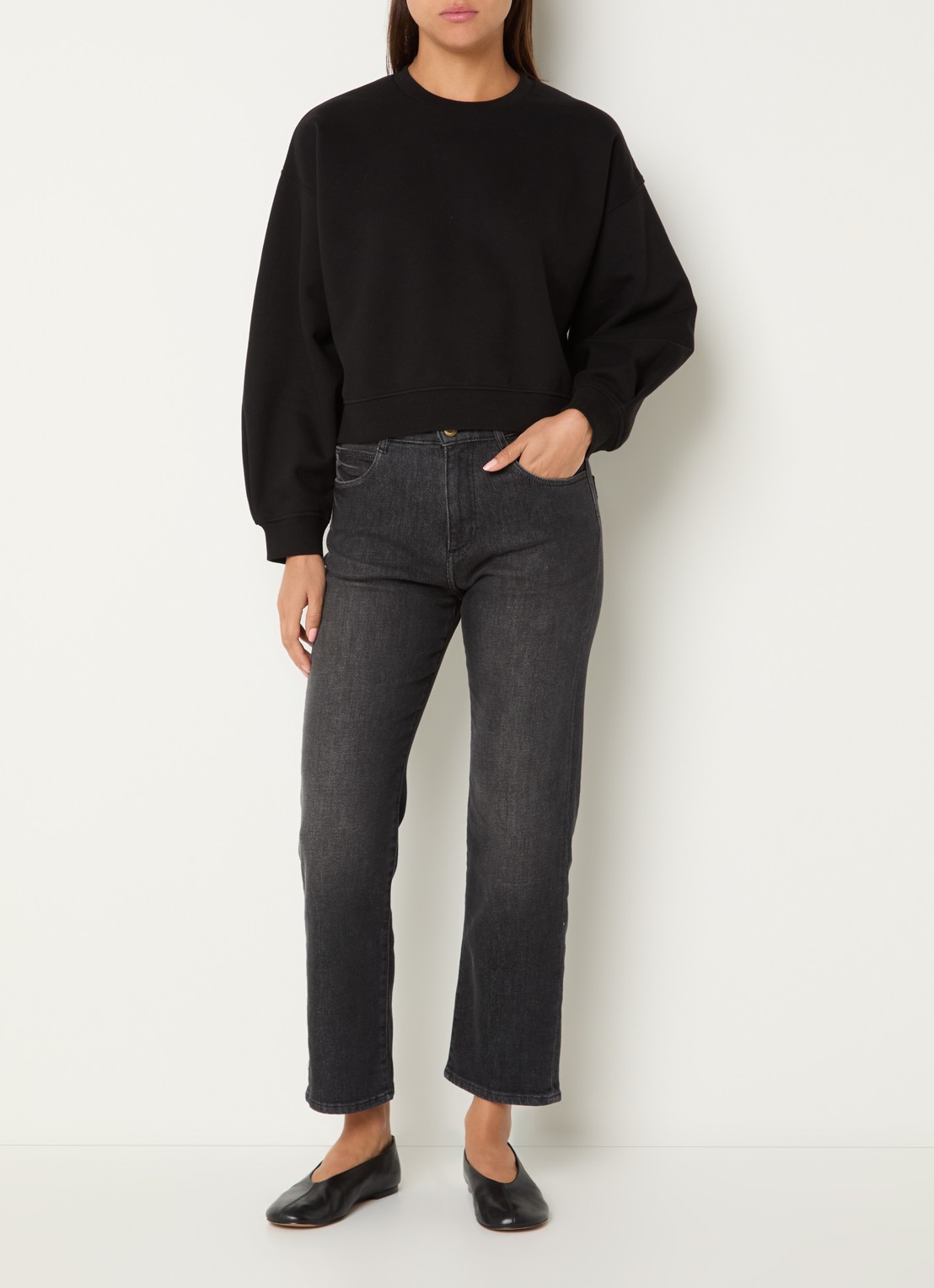Sessùn Inea sweater met ronde hals - voorkant 2 zwart