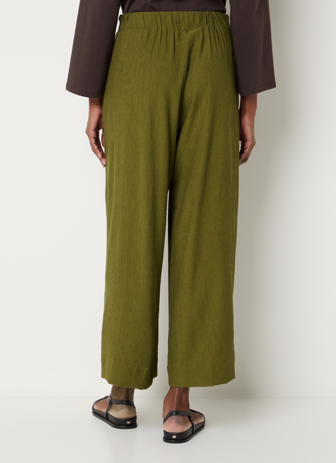 Sessùn Isla Minima culottes van crêpe  - achterkant 4 mosgroen