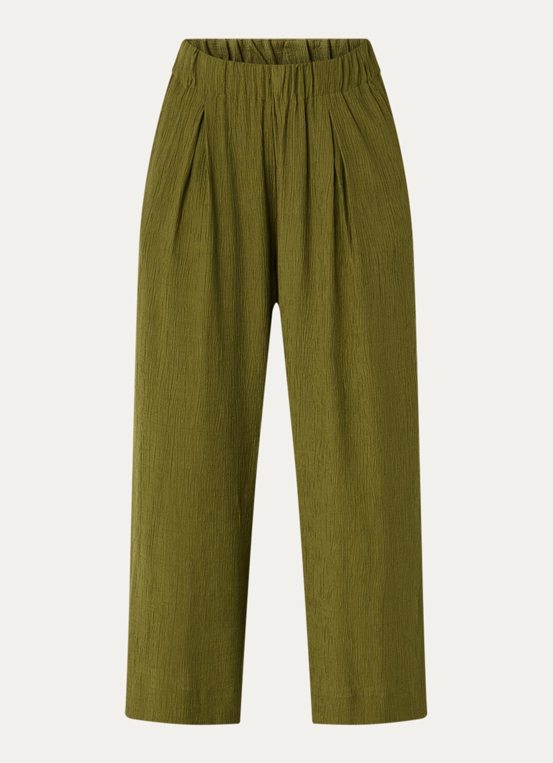 Sessùn Isla Minima culottes van crêpe  - voorkant mosgroen