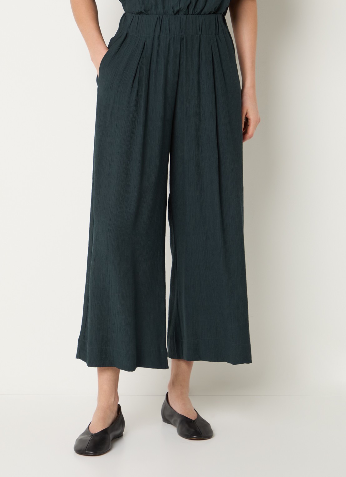 Sessùn Isla Minima culottes van crêpe  - detail 4 petrol
