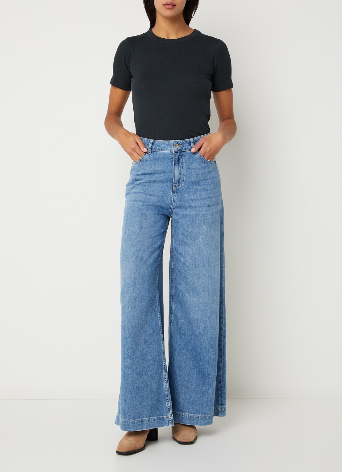 Sessùn Jahara T-shirt met rug decolloté - voorkant 2 antraciet