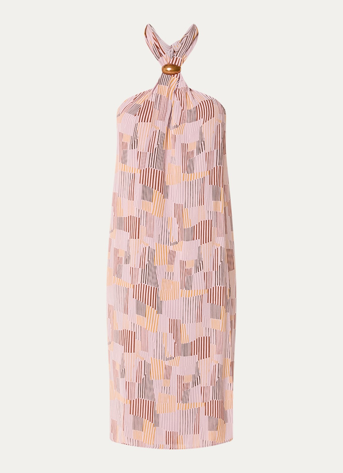 Sessùn Janeira midi jurk met print - voorkant 2 oudroze