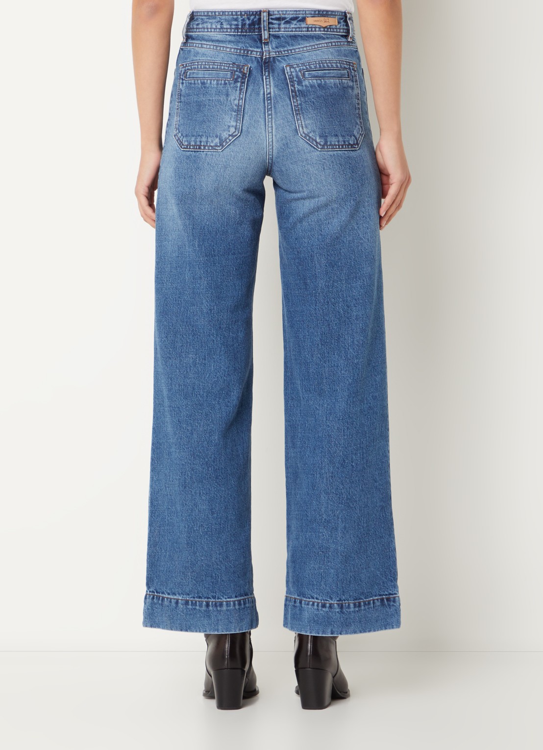 Sessùn Johnny high waist bootcut jeans met medium wassing - achterkant 3 indigo