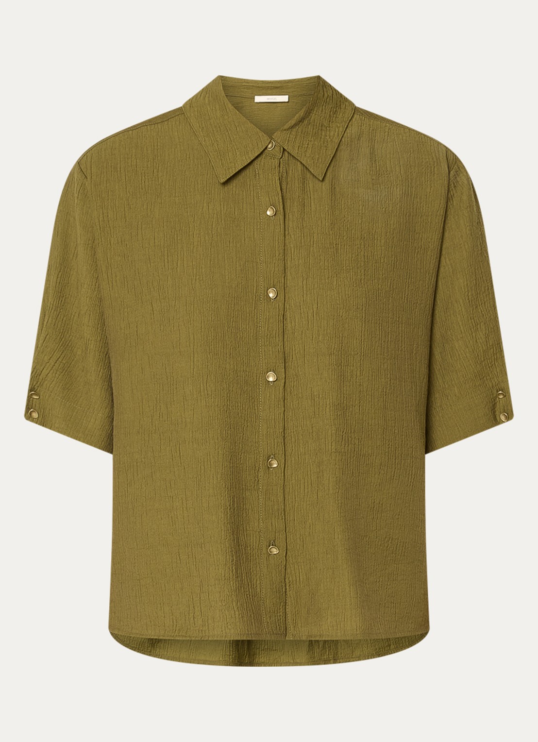 Sessùn Kalya blouse met structuur - voorkant 2 mosgroen