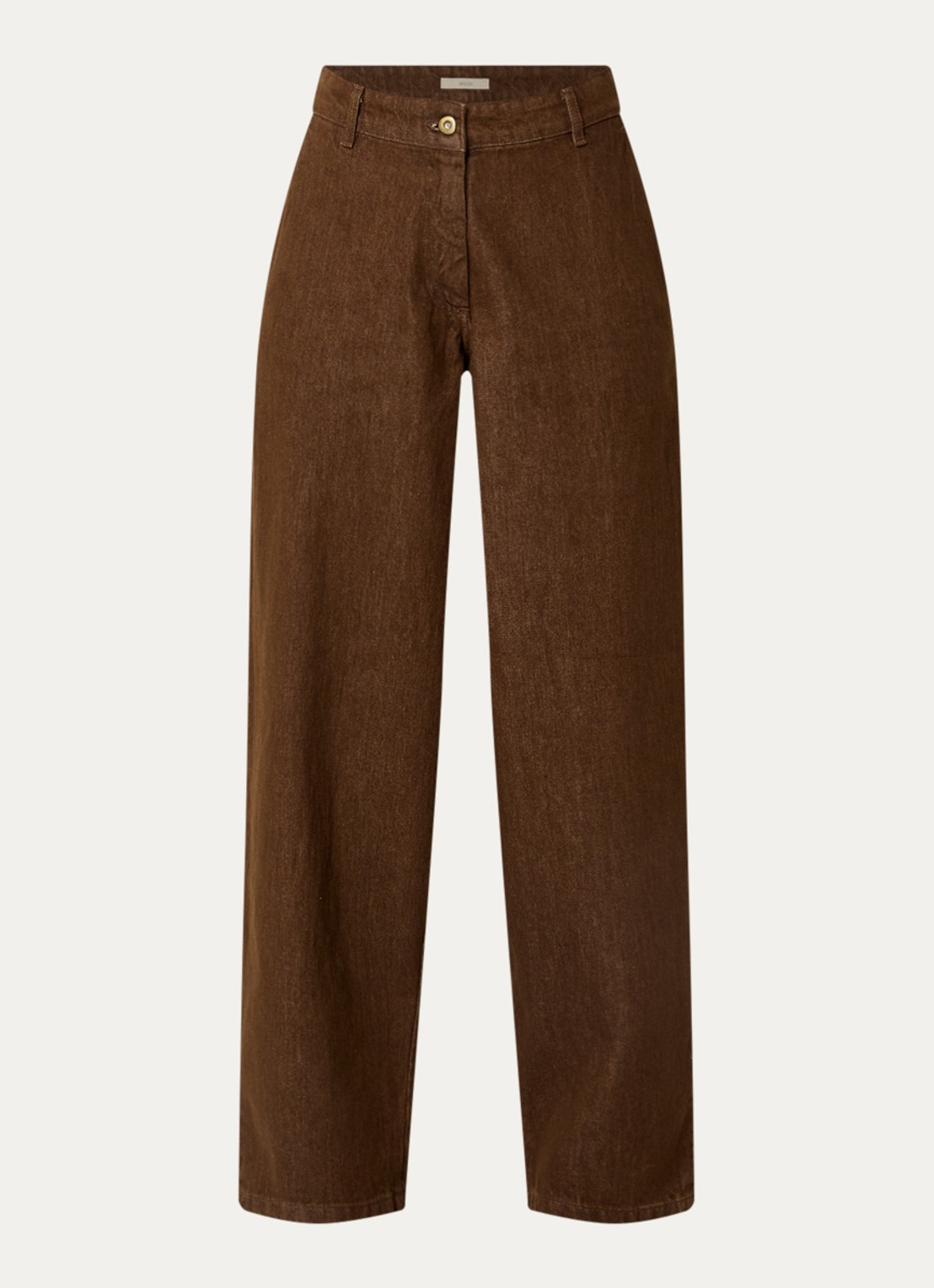 Sessùn Kart high waist straight leg jeans met gekleurde wassing - voorkant 2 hazelnootbruin