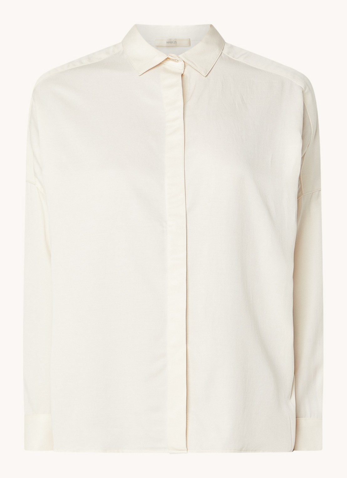 Sessùn Lady D blouse met blinde knoopsluiting - voorkant 2 creme