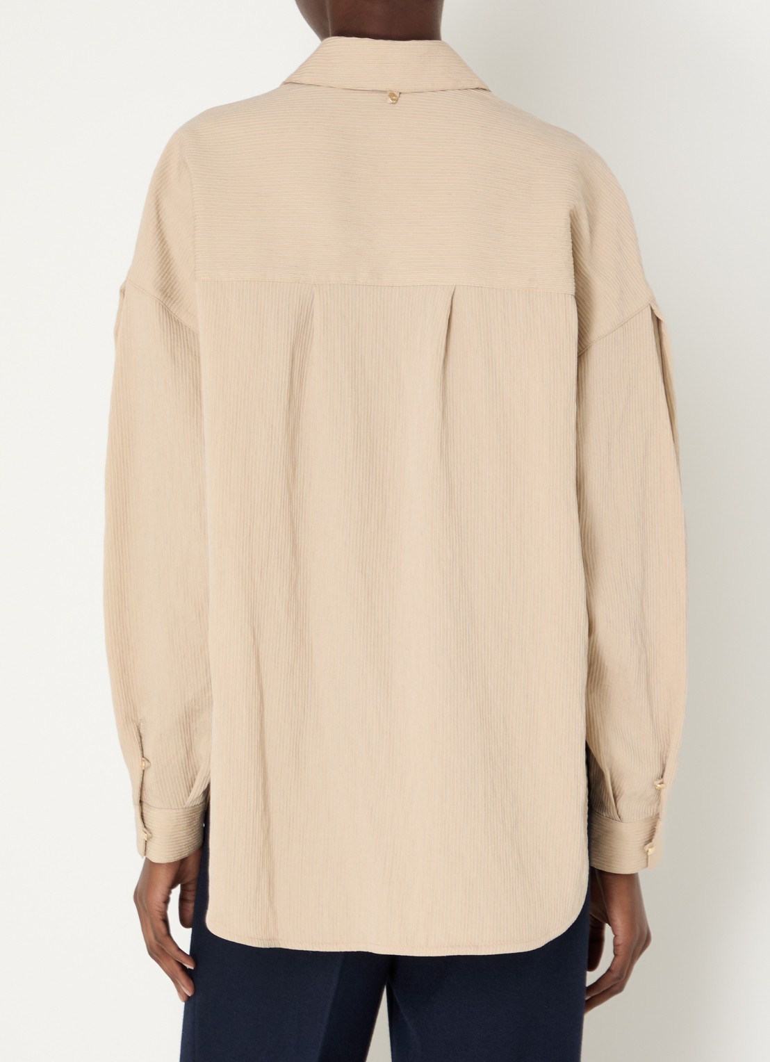 Sessùn Liza blouse met streepprint - achterkant beige