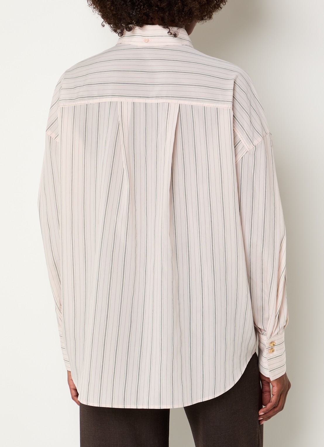 Sessùn Mabel blouse met streepprint - achterkant 4 lichtroze