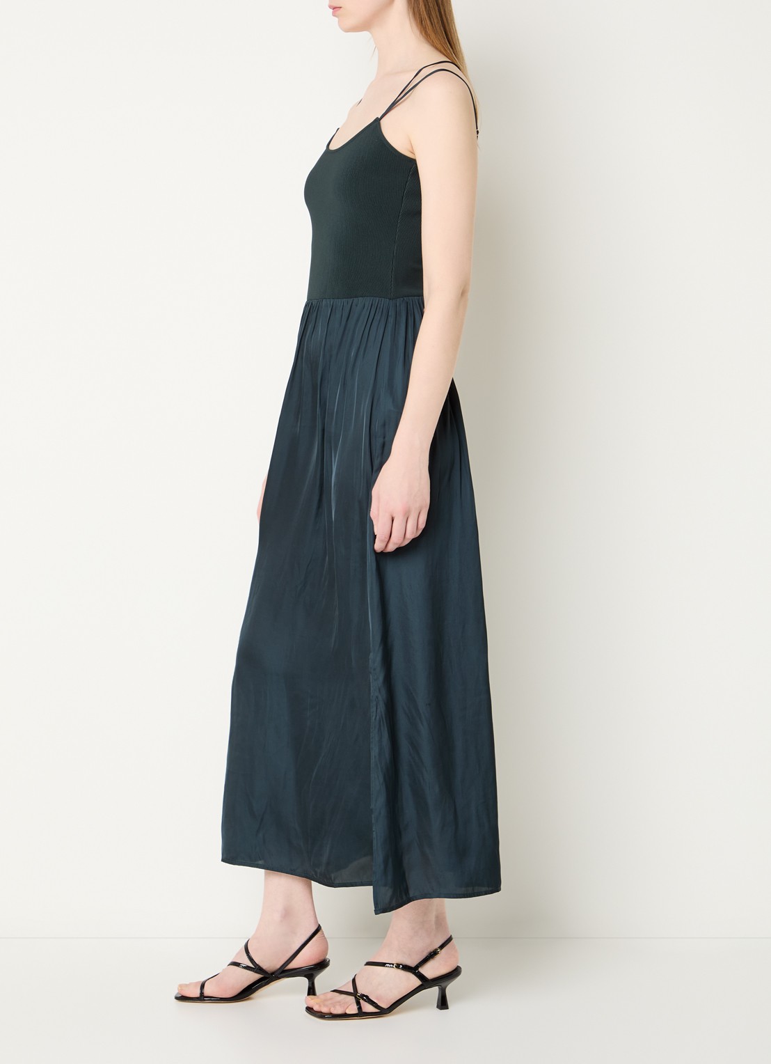 Sessùn Mambo midi jurk met cut-out detail - achterkant petrol