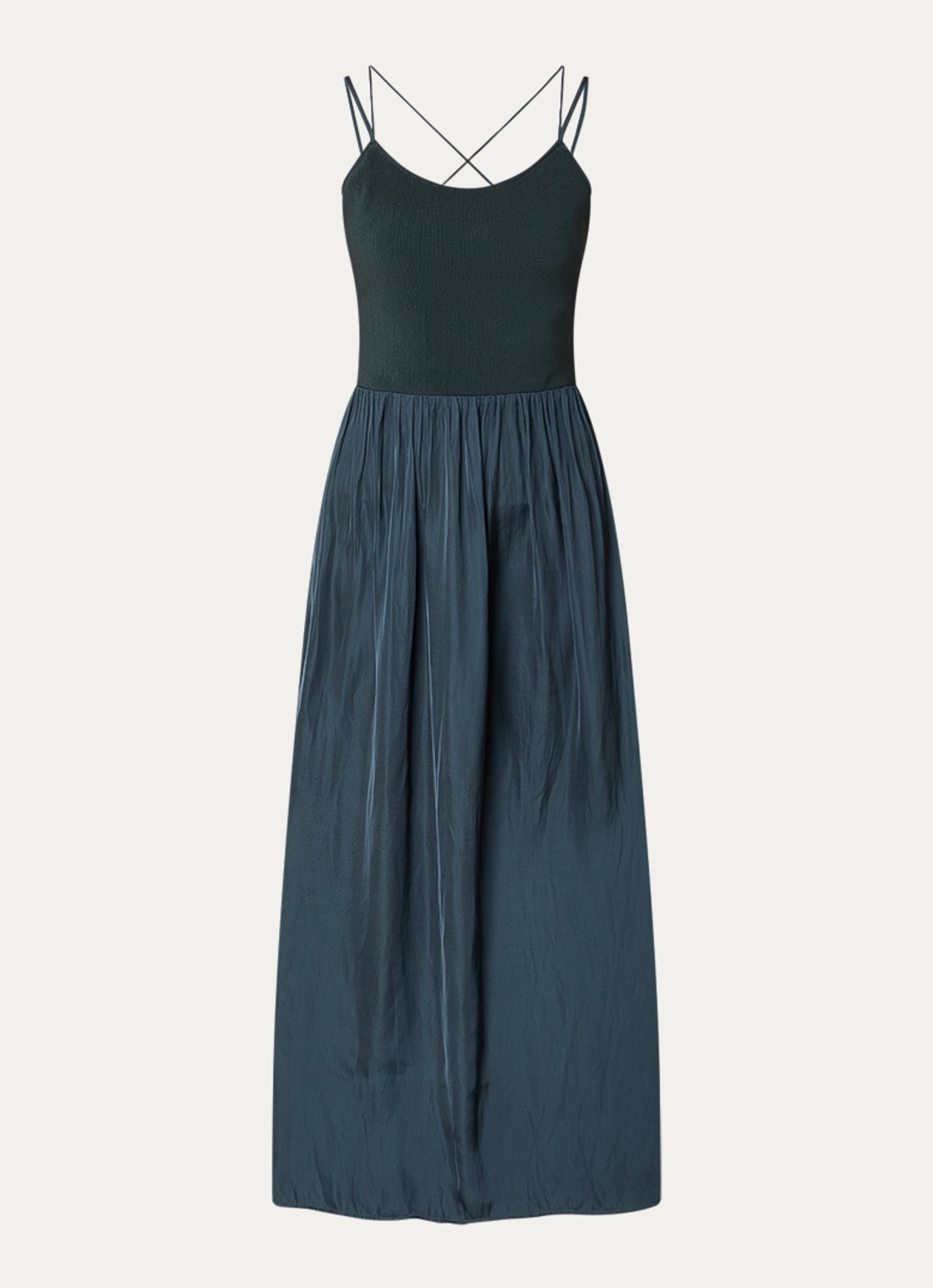 Sessùn Mambo midi jurk met cut-out detail - voorkant 2 petrol