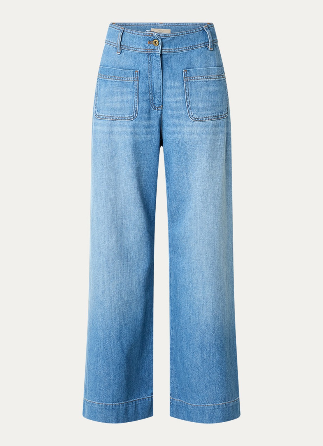 Sessùn Manha high waist loose fit jeans met medium wassing - voorkant 2 indigo