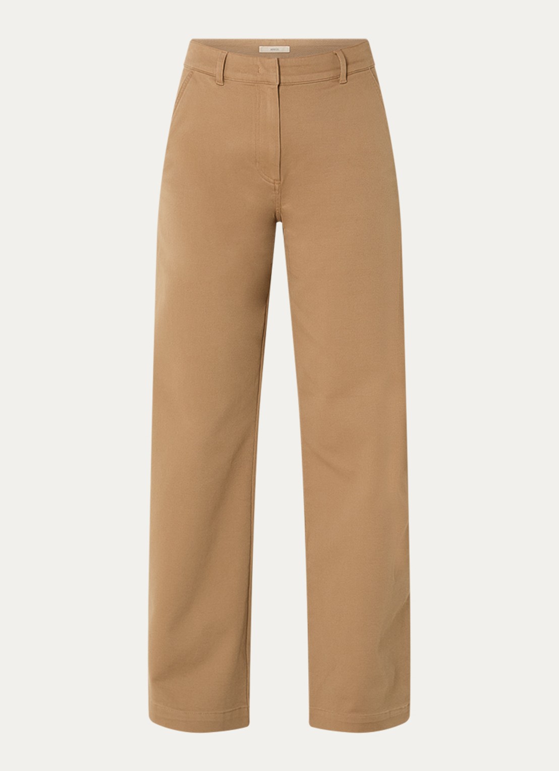 Sessùn Milo high waist loose fit chino met steekzakken - voorkant lichtbruin